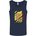 Torn Andorra Flag Andorran Day Football Mens Vest Tank Top Navy Blue