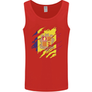 Torn Andorra Flag Andorran Day Football Mens Vest Tank Top Red