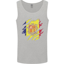 Torn Andorra Flag Andorran Day Football Mens Vest Tank Top Sports Grey