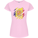 Torn Andorra Flag Andorran Day Football Womens Petite Cut T-Shirt Light Pink