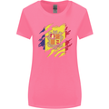 Torn Andorra Flag Andorran Day Football Womens Wider Cut T-Shirt Azalea