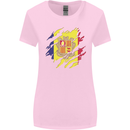 Torn Andorra Flag Andorran Day Football Womens Wider Cut T-Shirt Light Pink