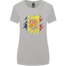 Torn Andorra Flag Andorran Day Football Womens Wider Cut T-Shirt Sports Grey