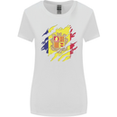Torn Andorra Flag Andorran Day Football Womens Wider Cut T-Shirt White