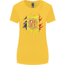 Torn Andorra Flag Andorran Day Football Womens Wider Cut T-Shirt Yellow