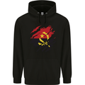 Torn Angola Flag Angolan Day Football Childrens Kids Hoodie Black