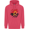Torn Angola Flag Angolan Day Football Childrens Kids Hoodie Heliconia