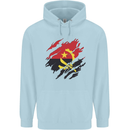 Torn Angola Flag Angolan Day Football Childrens Kids Hoodie Light Blue
