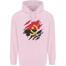 Torn Angola Flag Angolan Day Football Childrens Kids Hoodie Light Pink