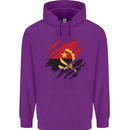 Torn Angola Flag Angolan Day Football Childrens Kids Hoodie Purple