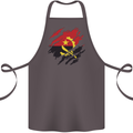 Torn Angola Flag Angolan Day Football Cotton Apron 100% Organic Dark Grey