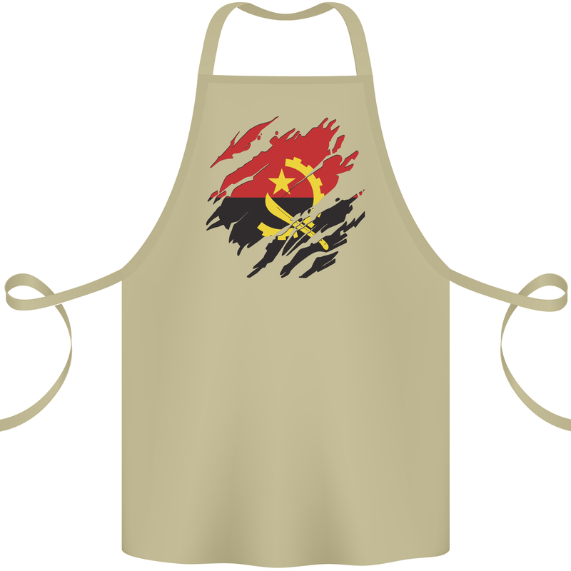 Torn Angola Flag Angolan Day Football Cotton Apron 100% Organic Khaki
