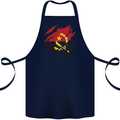 Torn Angola Flag Angolan Day Football Cotton Apron 100% Organic Navy Blue