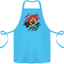 Torn Angola Flag Angolan Day Football Cotton Apron 100% Organic Turquoise