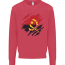 Torn Angola Flag Angolan Day Football Kids Sweatshirt Jumper Heliconia