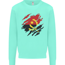 Torn Angola Flag Angolan Day Football Kids Sweatshirt Jumper Peppermint