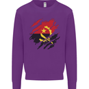 Torn Angola Flag Angolan Day Football Kids Sweatshirt Jumper Purple