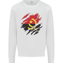 Torn Angola Flag Angolan Day Football Kids Sweatshirt Jumper White