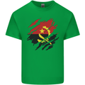 Torn Angola Flag Angolan Day Football Kids T-Shirt Childrens Irish Green