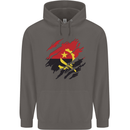 Torn Angola Flag Angolan Day Football Mens 80% Cotton Hoodie Charcoal