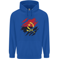 Torn Angola Flag Angolan Day Football Mens 80% Cotton Hoodie Royal Blue