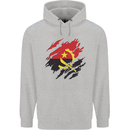 Torn Angola Flag Angolan Day Football Mens 80% Cotton Hoodie Sports Grey