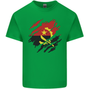Torn Angola Flag Angolan Day Football Mens Cotton T-Shirt Tee Top Irish Green
