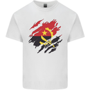 Torn Angola Flag Angolan Day Football Mens Cotton T-Shirt Tee Top White