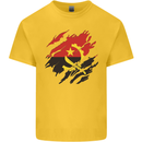 Torn Angola Flag Angolan Day Football Mens Cotton T-Shirt Tee Top Yellow