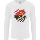 Torn Angola Flag Angolan Day Football Mens Long Sleeve T-Shirt White