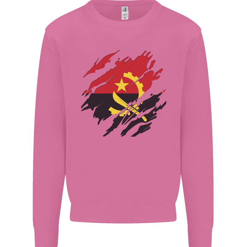 Torn Angola Flag Angolan Day Football Mens Sweatshirt Jumper Azalea