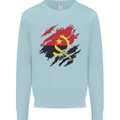 Torn Angola Flag Angolan Day Football Mens Sweatshirt Jumper Light Blue