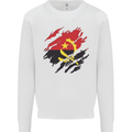 Torn Angola Flag Angolan Day Football Mens Sweatshirt Jumper White