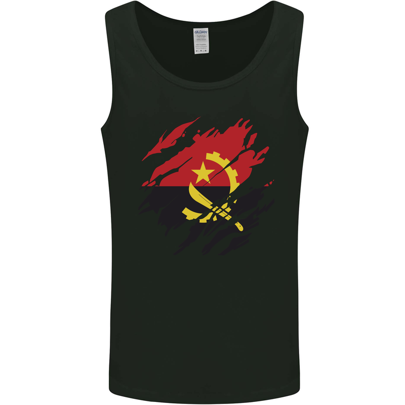 Torn Angola Flag Angolan Day Football Mens Vest Tank Top Black