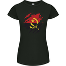 Torn Angola Flag Angolan Day Football Womens Petite Cut T-Shirt Black