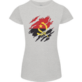 Torn Angola Flag Angolan Day Football Womens Petite Cut T-Shirt Sports Grey