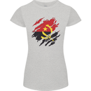 Torn Angola Flag Angolan Day Football Womens Petite Cut T-Shirt Sports Grey