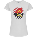 Torn Angola Flag Angolan Day Football Womens Petite Cut T-Shirt White
