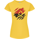Torn Angola Flag Angolan Day Football Womens Petite Cut T-Shirt Yellow