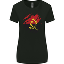 Torn Angola Flag Angolan Day Football Womens Wider Cut T-Shirt Black