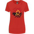 Torn Angola Flag Angolan Day Football Womens Wider Cut T-Shirt Red