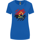 Torn Angola Flag Angolan Day Football Womens Wider Cut T-Shirt Royal Blue