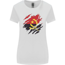 Torn Angola Flag Angolan Day Football Womens Wider Cut T-Shirt White