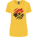 Torn Angola Flag Angolan Day Football Womens Wider Cut T-Shirt Yellow