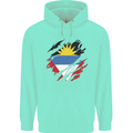 Torn Antigua and Barbuda Flag Day Football Childrens Kids Hoodie Peppermint
