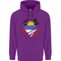Torn Antigua and Barbuda Flag Day Football Childrens Kids Hoodie Purple