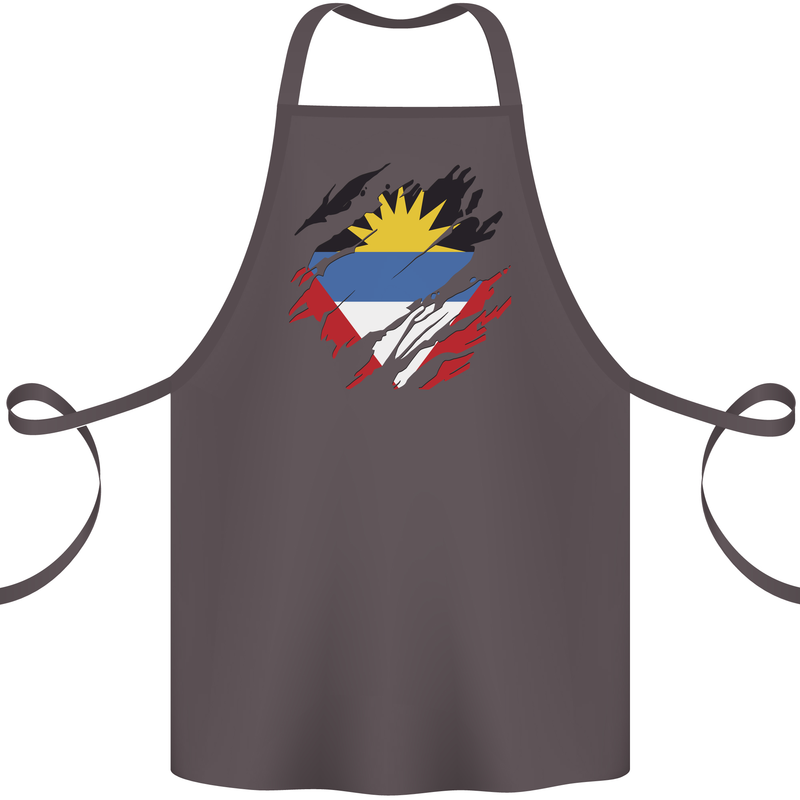 Torn Antigua and Barbuda Flag Day Football Cotton Apron 100% Organic Dark Grey