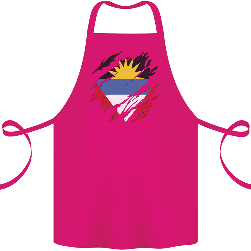 Torn Antigua and Barbuda Flag Day Football Cotton Apron 100% Organic Pink