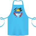 Torn Antigua and Barbuda Flag Day Football Cotton Apron 100% Organic Turquoise
