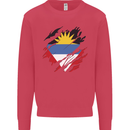 Torn Antigua and Barbuda Flag Day Football Kids Sweatshirt Jumper Heliconia